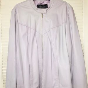 Purple Genuine Leather Biker Jacket